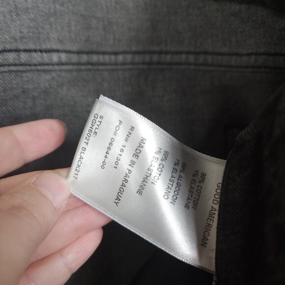 Good American Good Girlfriend High Rise Comfort Jean in Washed Black Size 22 - Picture 10 of 11